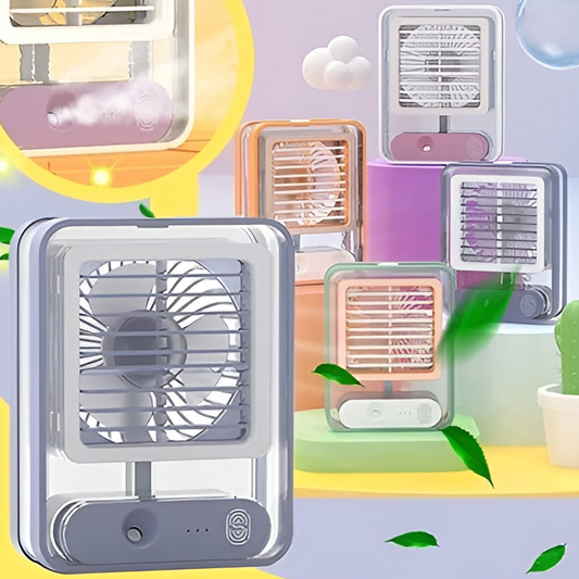 (Enjoy Cool Summer) Portable Mini Air Cooler with Free gift Realme Earphone and Pyramid Phone Stand